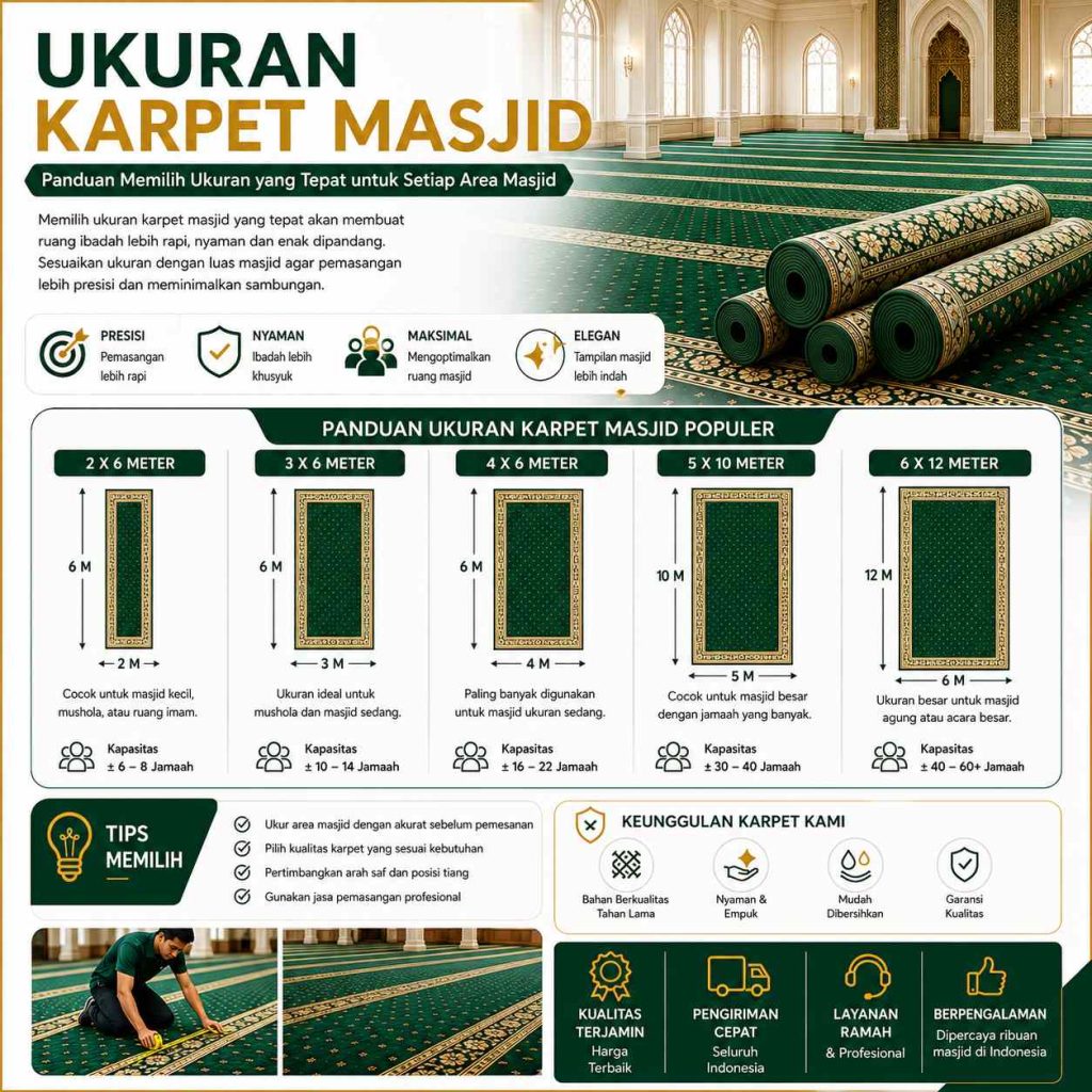 Ukuran Karpet Masjid Untuk Ruang Utama Dan Area Tambahan